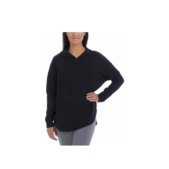 Chaser Black Waffle Knit Hooded Top - Picture 1 of 7